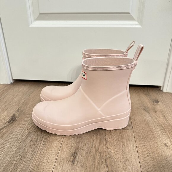 HUNTER Play Short Rain Boots in Light Natural Pink Size US 8 - Picture 6 of 7